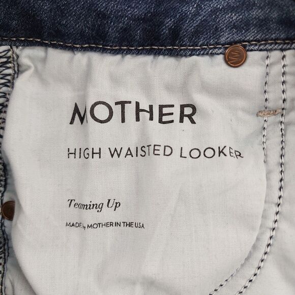 Mother High Waisted Looker Ankle Skinny Jeans Womens 23 Blue Stretch Bohemian - Picture 15 of 15